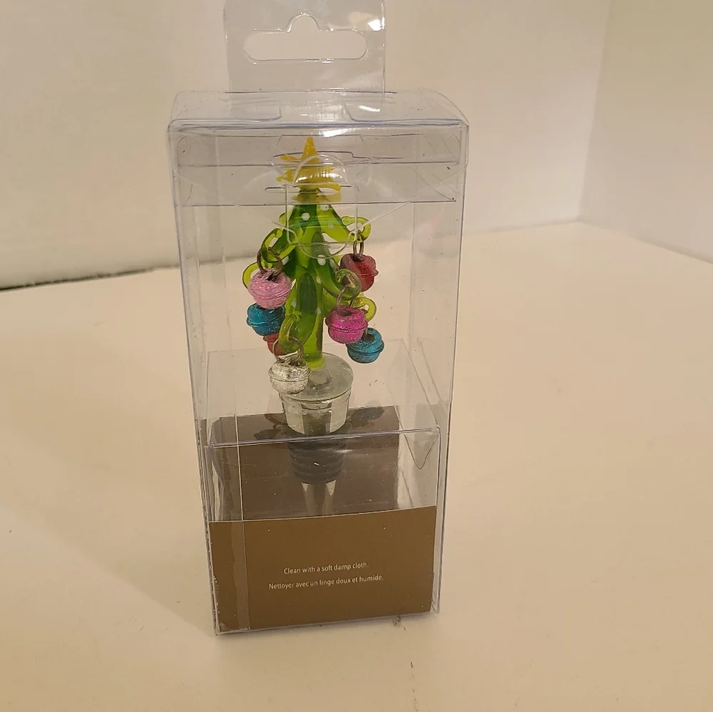 Pier 1 Imports Christmas Tree Bottle Stopper NIP